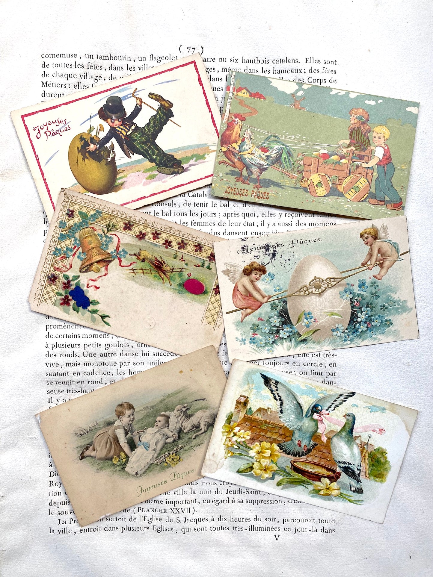 Antique French Postcards - Set 17 - Easter