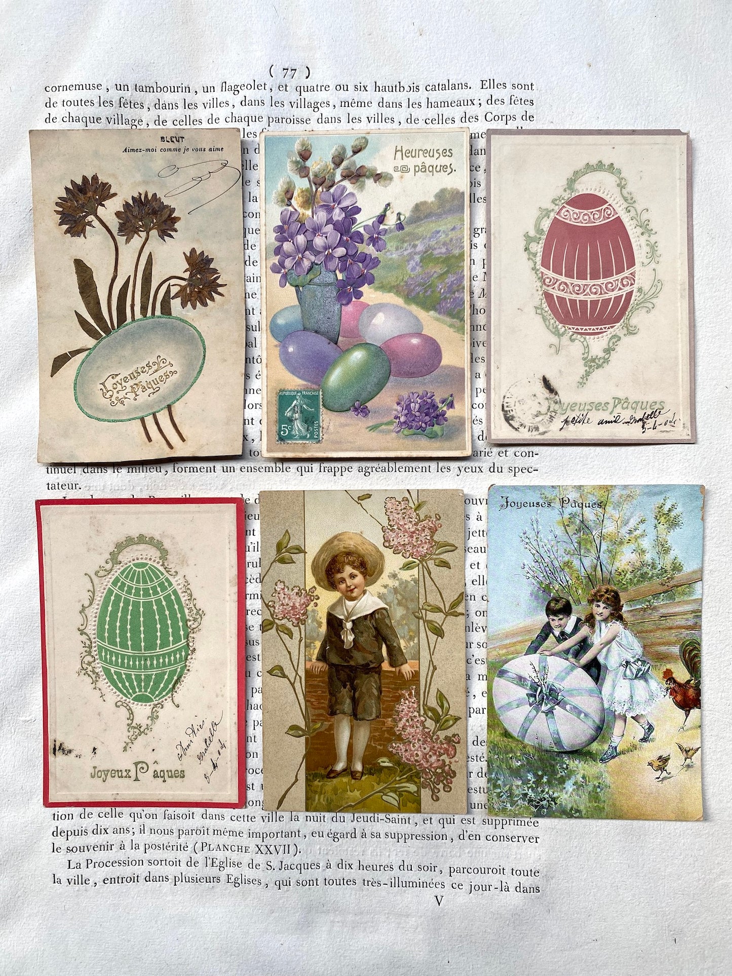 Antique French Postcards - Set 18 - Easter