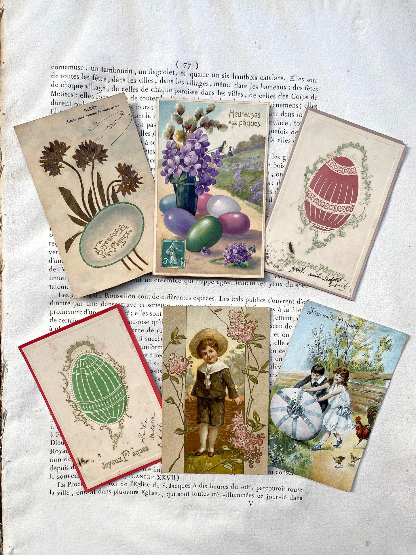 Antique French Postcards - Set 18 - Easter