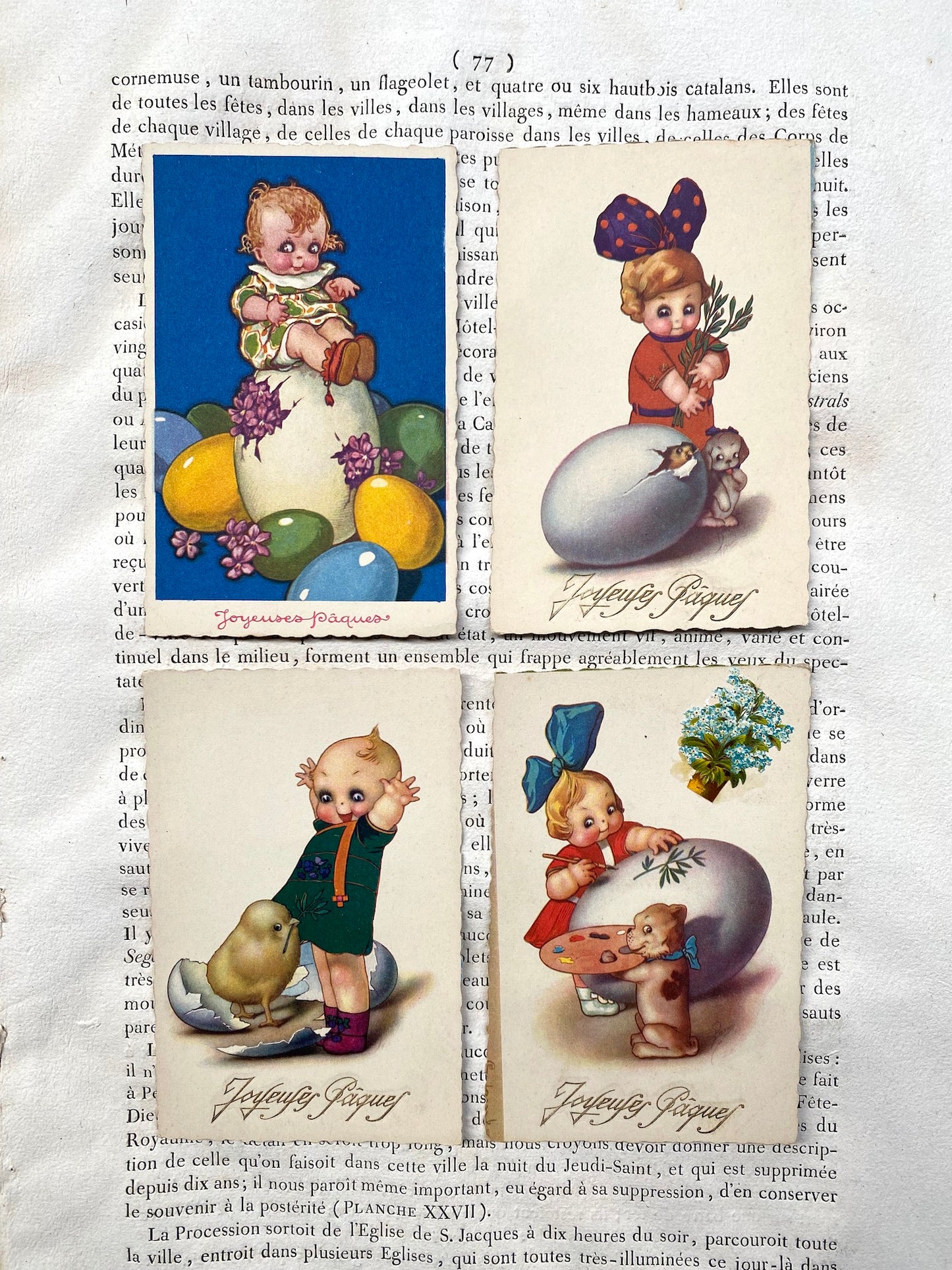 Antique French Postcards - Set 19 - Easter