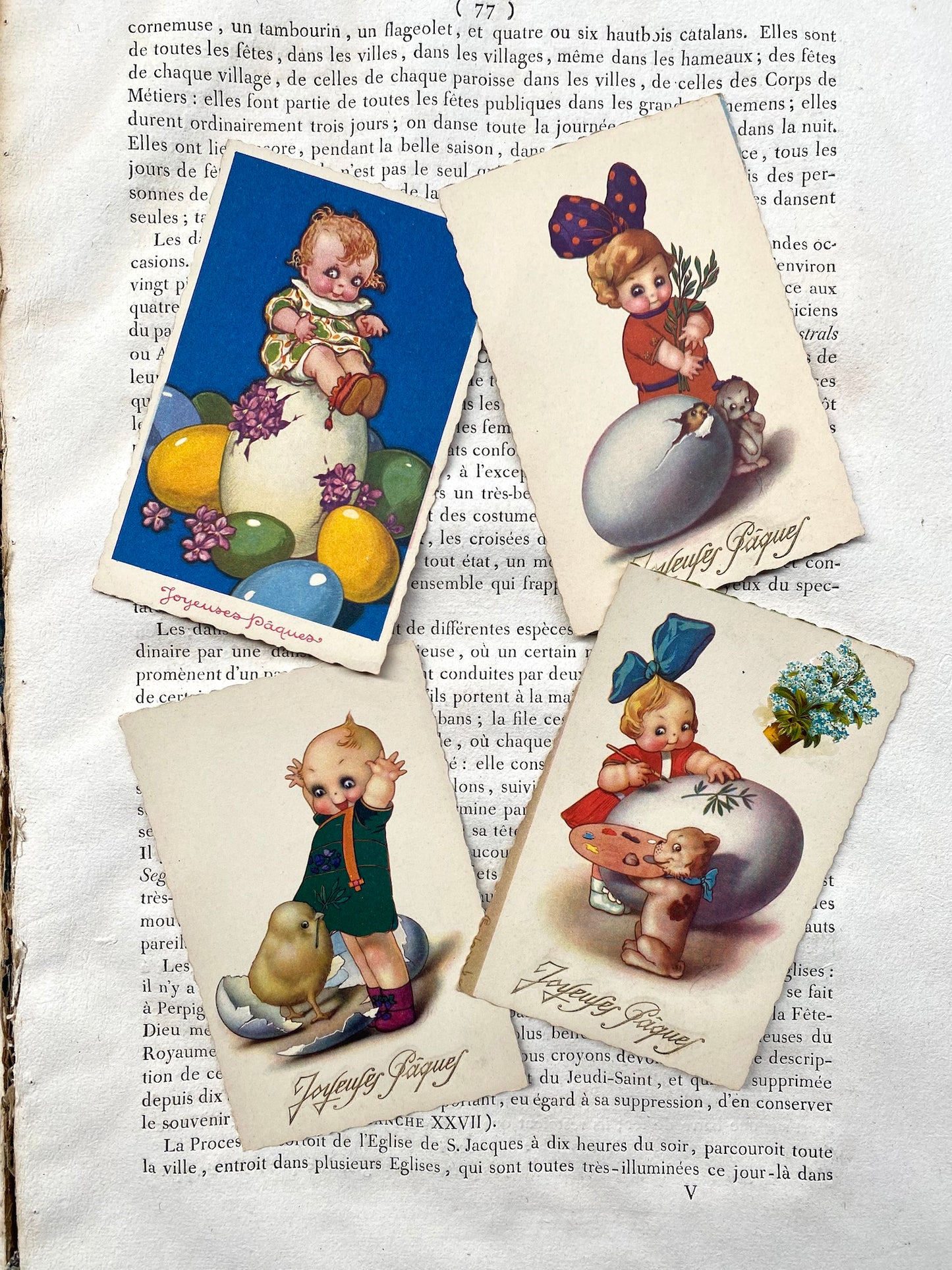 Antique French Postcards - Set 19 - Easter