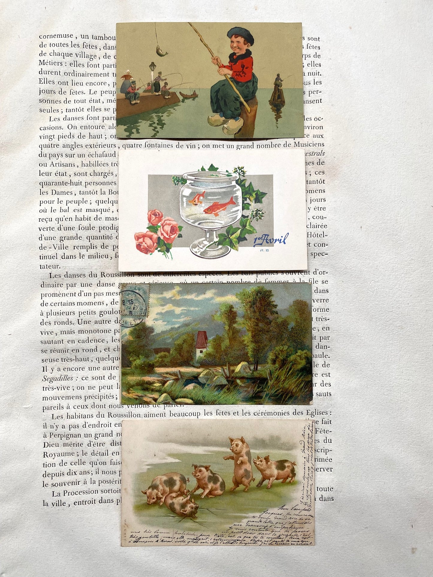 Antique French Postcards - Set 20 - 'joie de vivre'