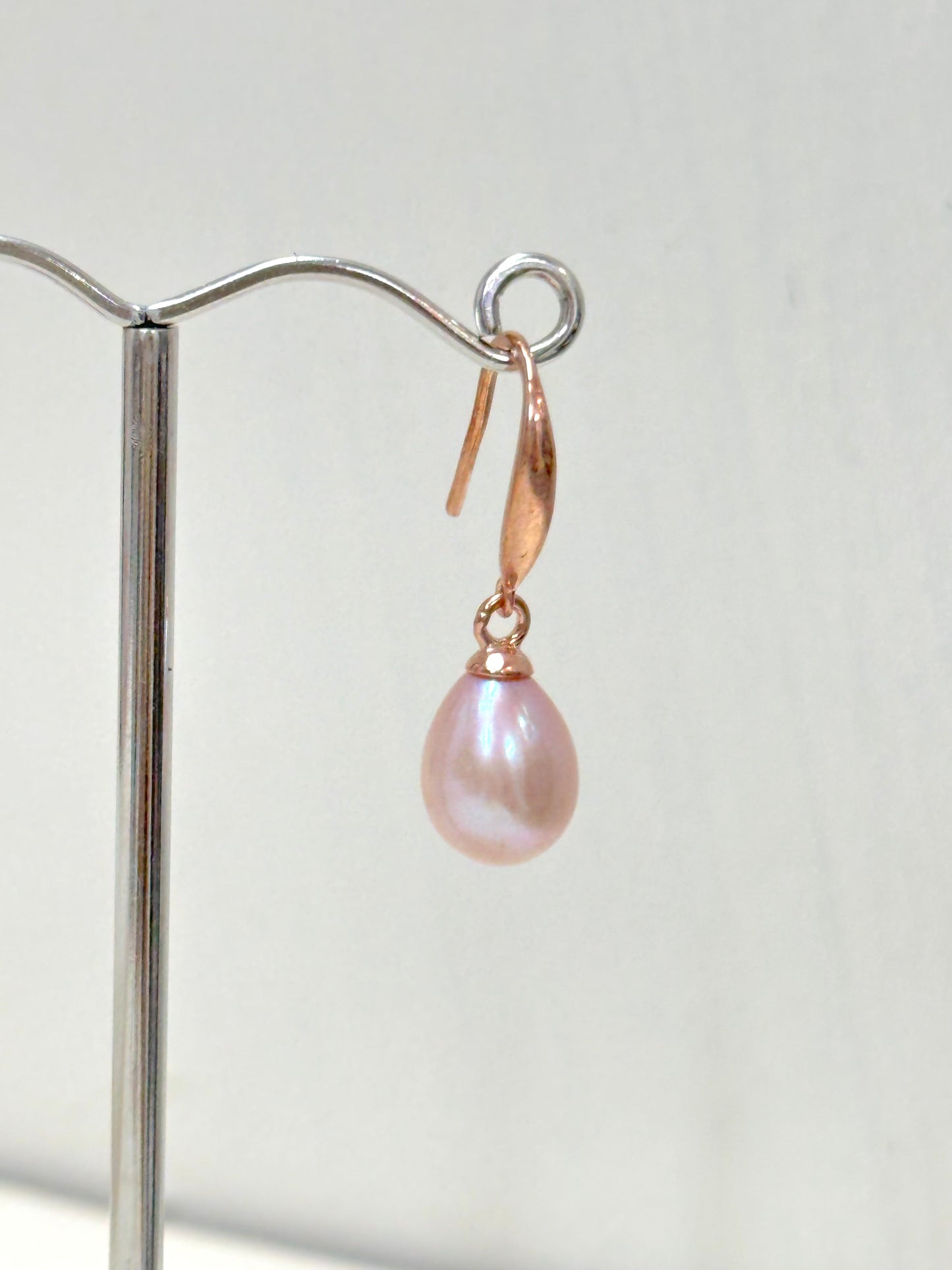 Italian Pink Pearl Drop Earrings