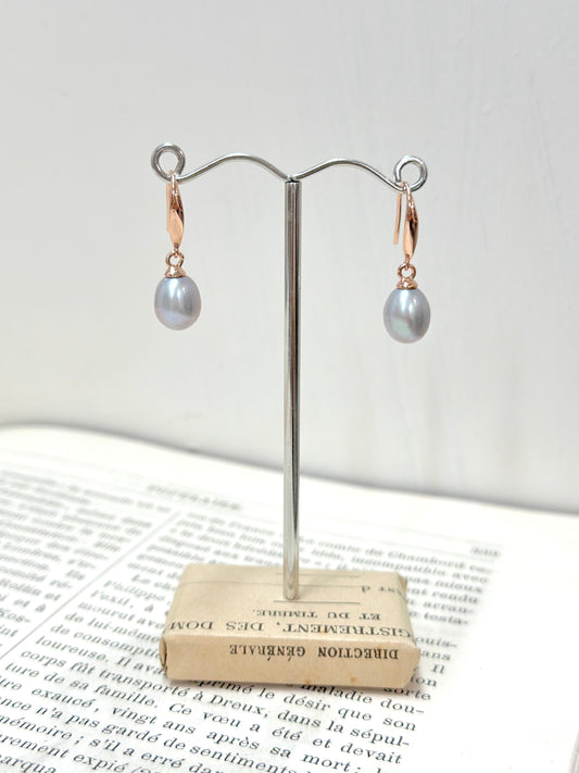 Italian Silver Pearl Drop Earrings