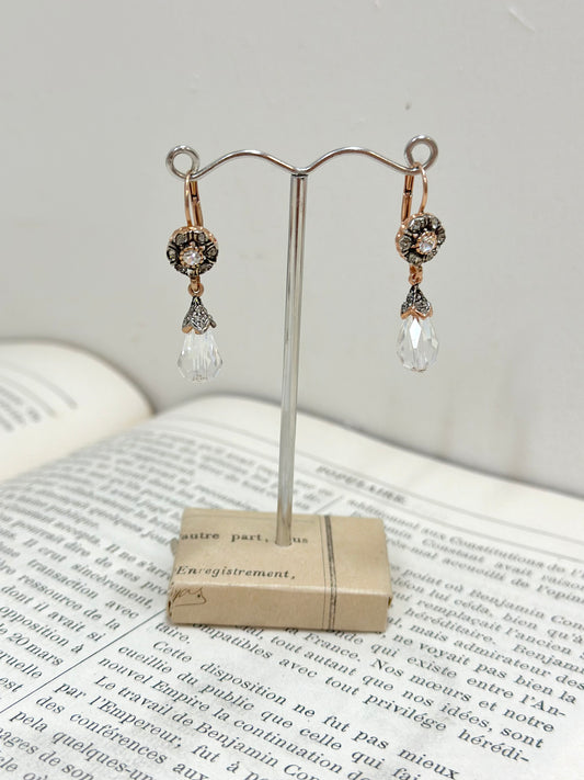 Italian Crystal & Fume Drop Earrings