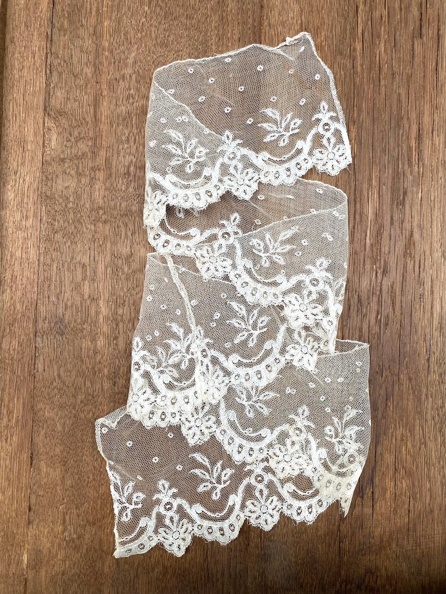 Antique French Polka Dot Lace Piece