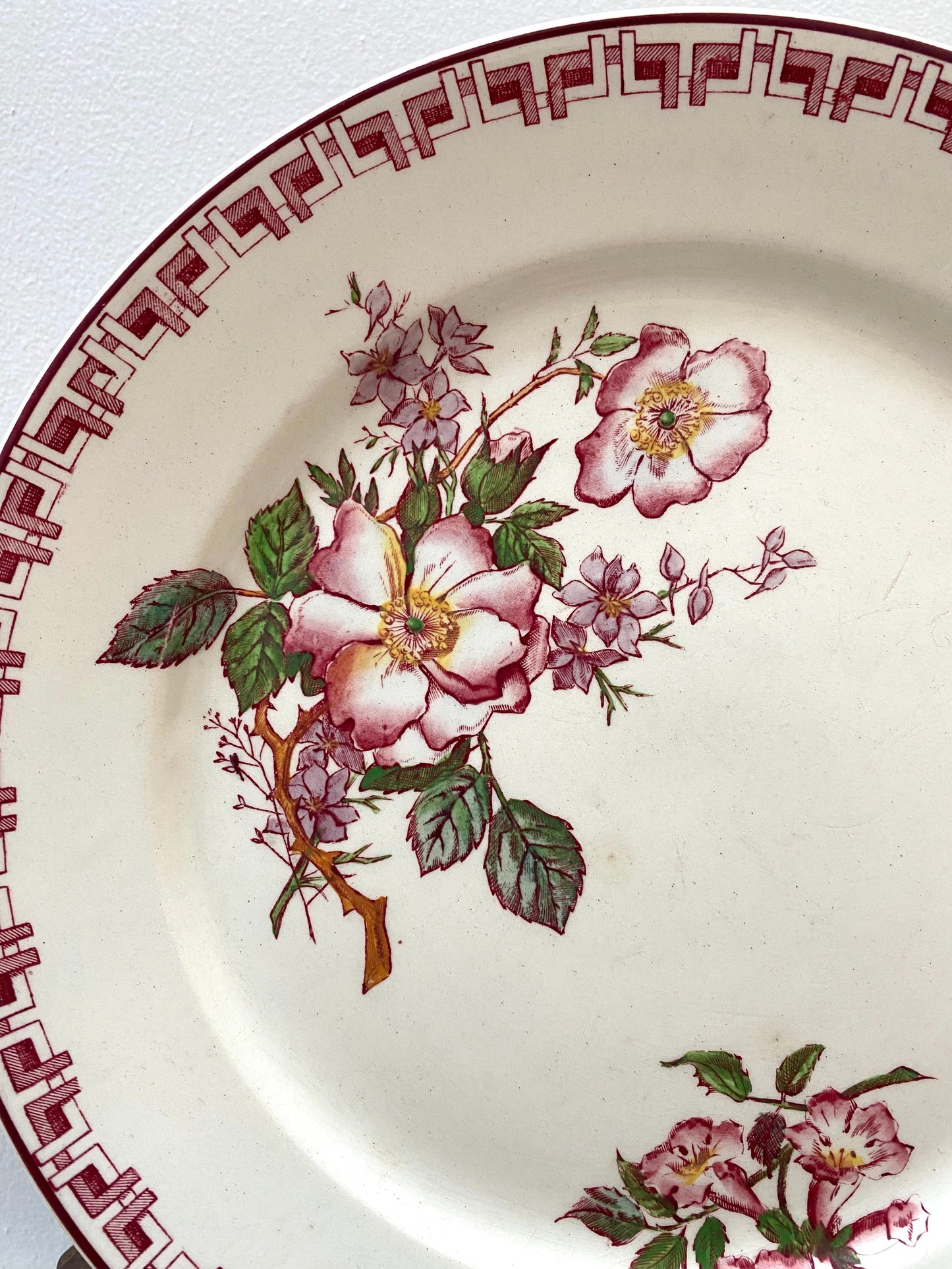 Antique French 'Jinnee' Sarregumines Round Floral Plate