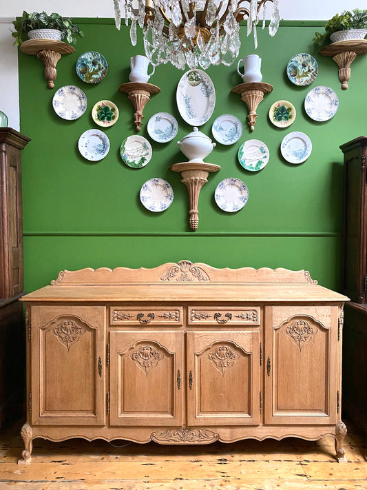 Antique French 4 Door Oak Louis XV Sideboard