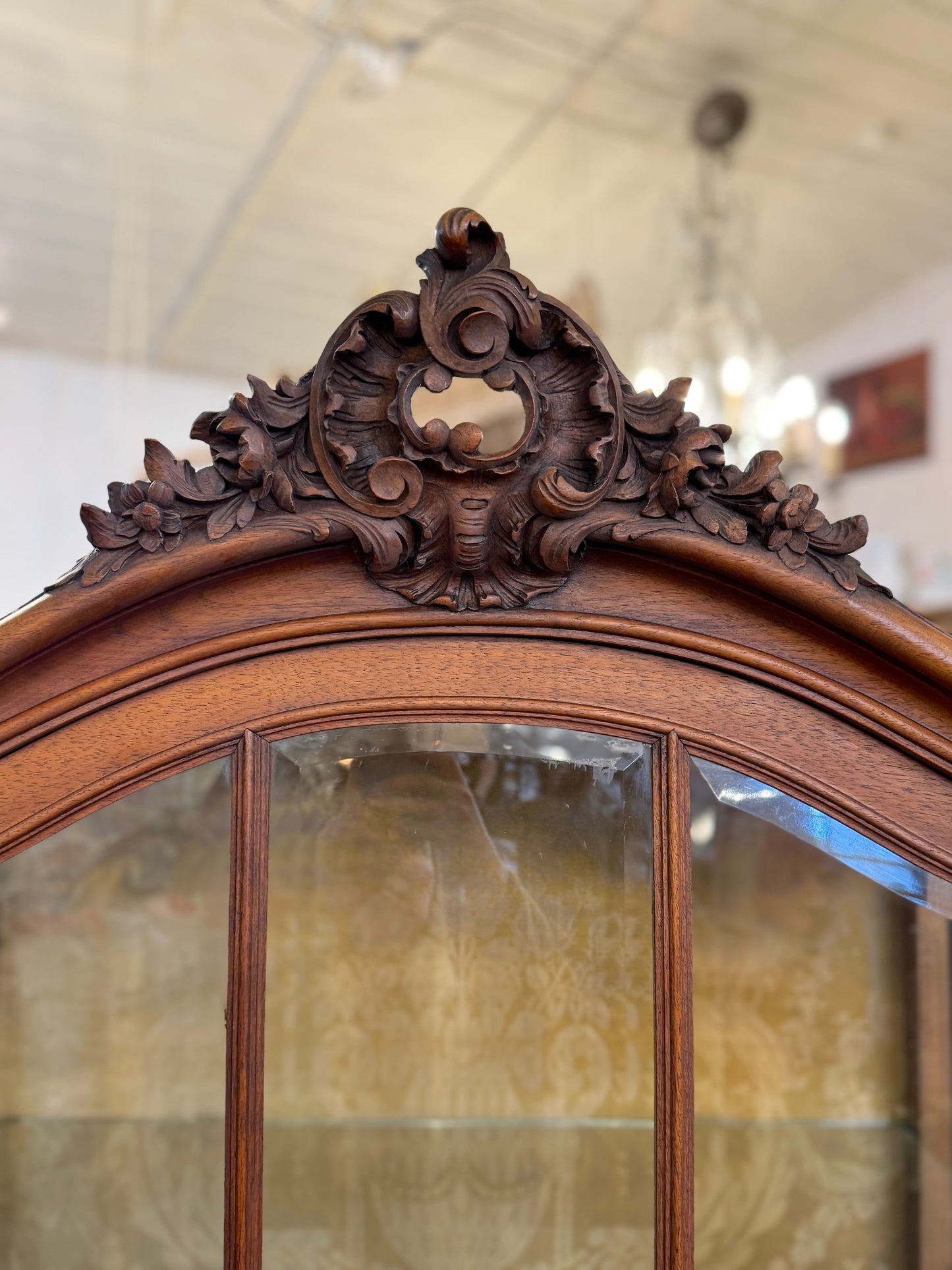 Antique French Walnut Louis XV Style Vitrine