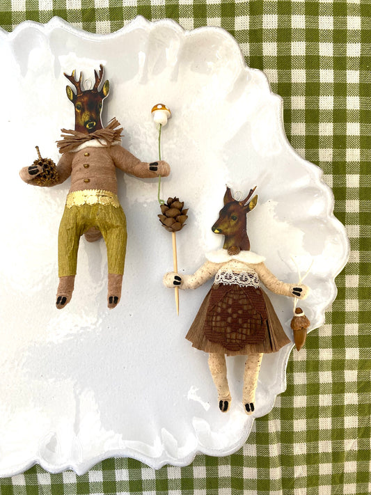 Vintage by Crystal Handspun Cotton Woodland Deer