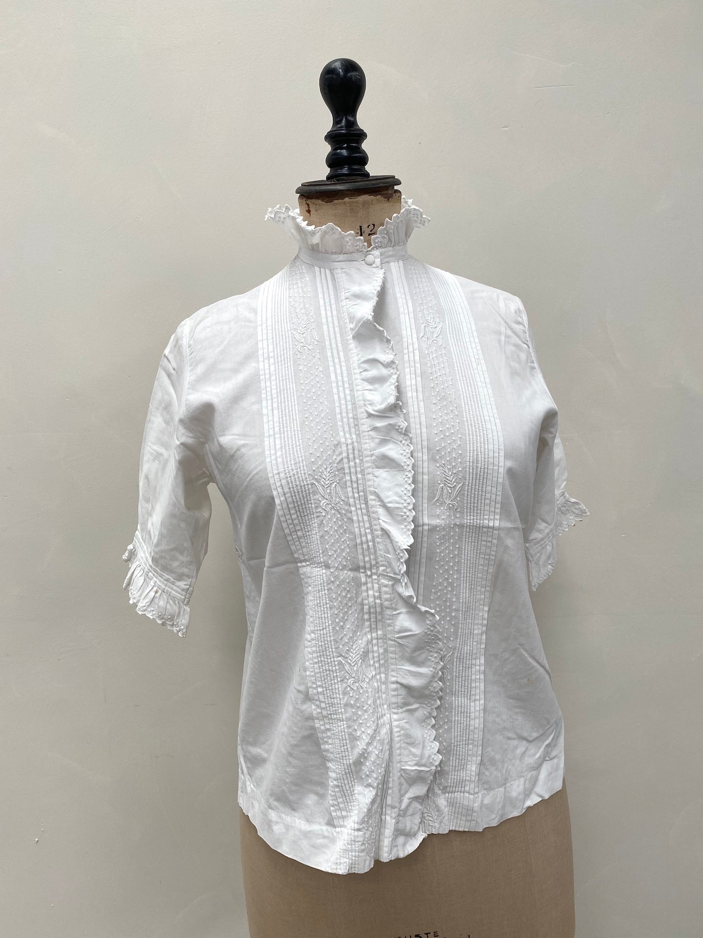 Antique French Cotton Pin Tuck Jacket/Blouse