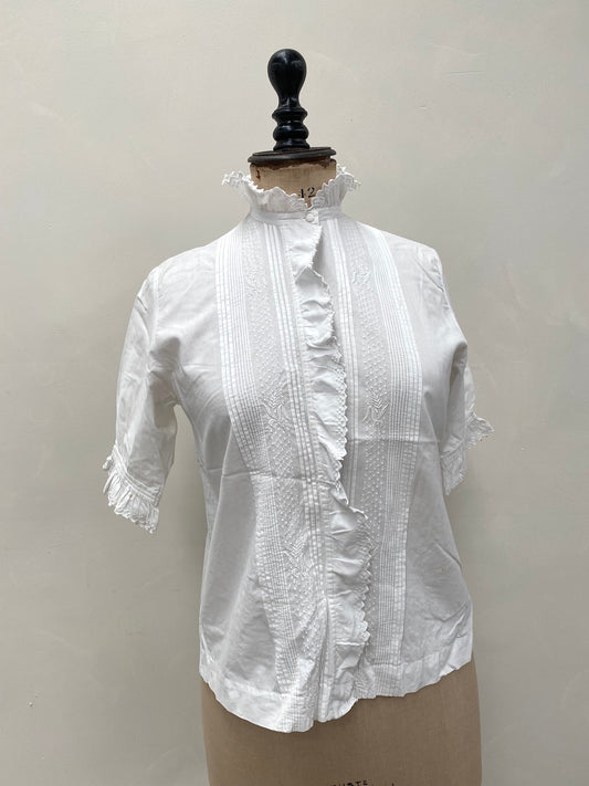Antique French Cotton Pin Tuck Jacket/Blouse