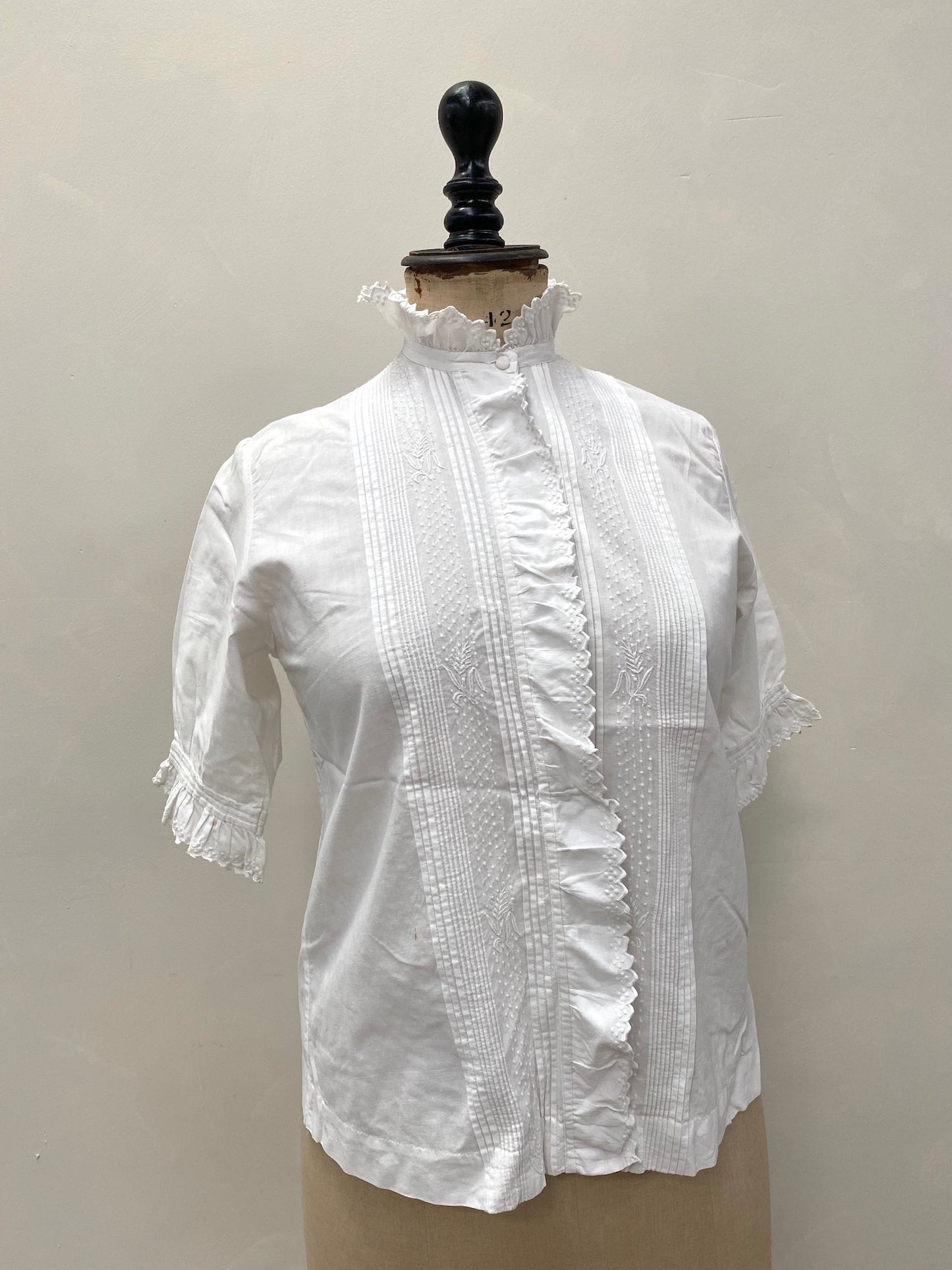 Antique French Cotton Pin Tuck Jacket/Blouse