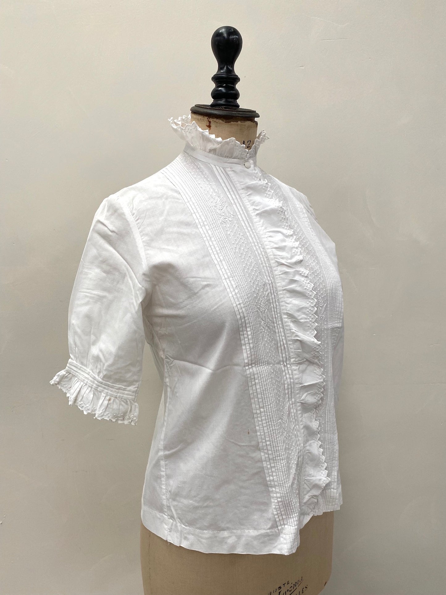 Antique French Cotton Pin Tuck Jacket/Blouse