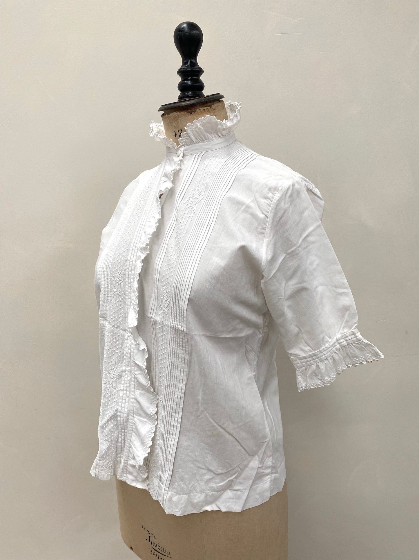 Antique French Cotton Pin Tuck Jacket/Blouse