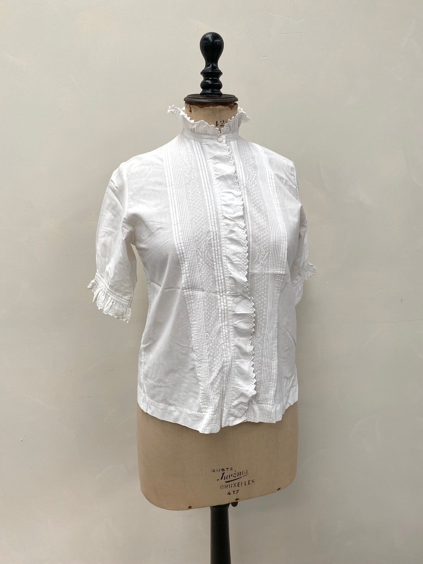 Antique French Cotton Pin Tuck Jacket/Blouse