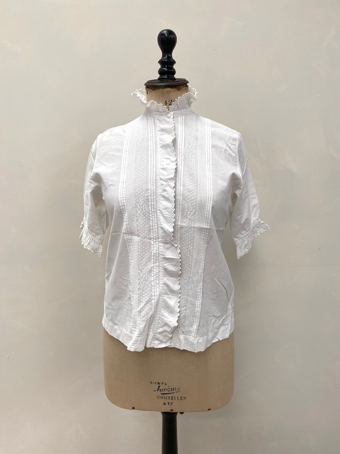 Antique French Cotton Pin Tuck Jacket/Blouse