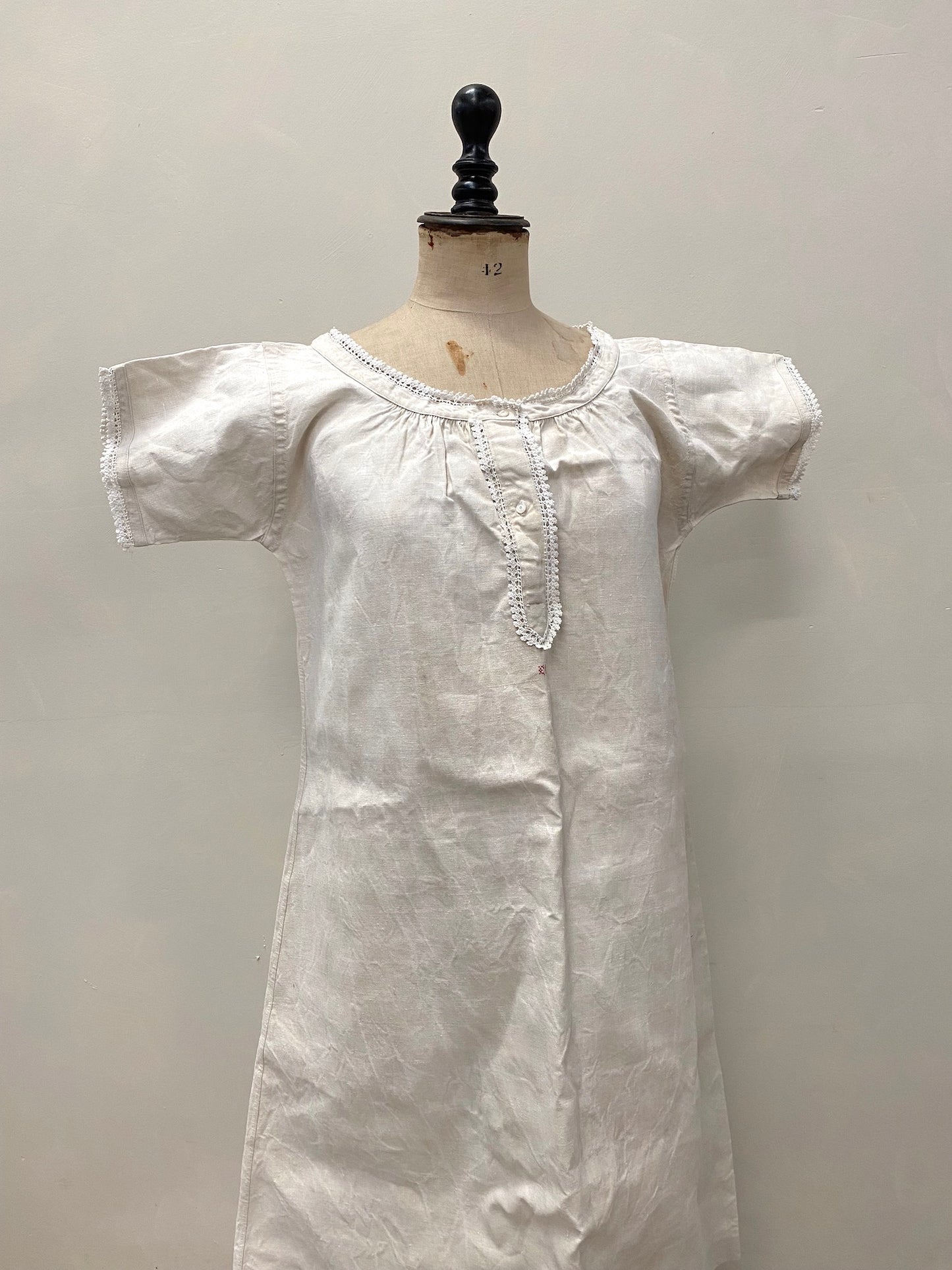 Antique French Linen Convent Nightie 'CT'