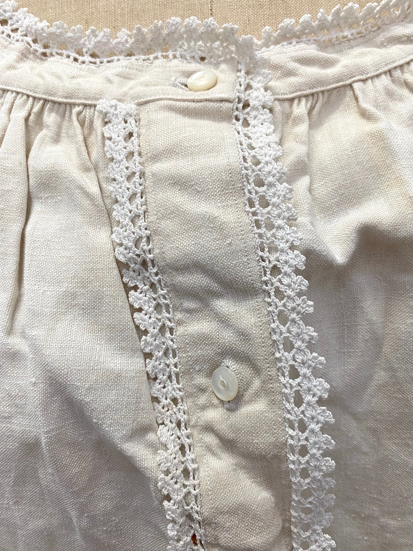 Antique French Linen Convent Nightie 'CT'