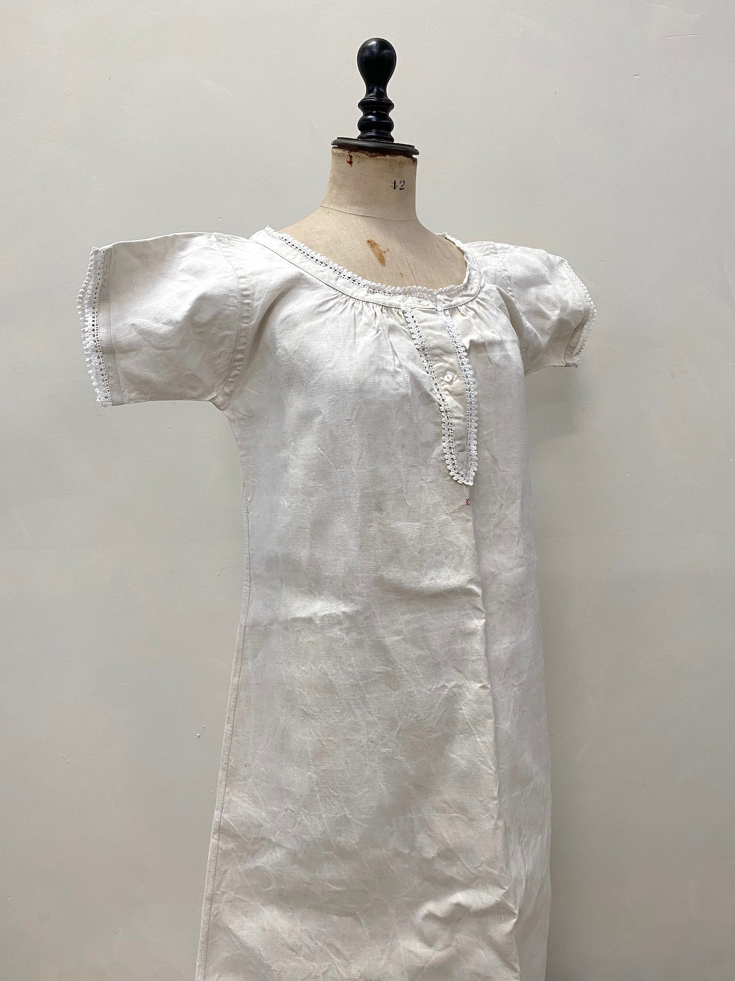 Antique French Linen Convent Nightie 'CT'