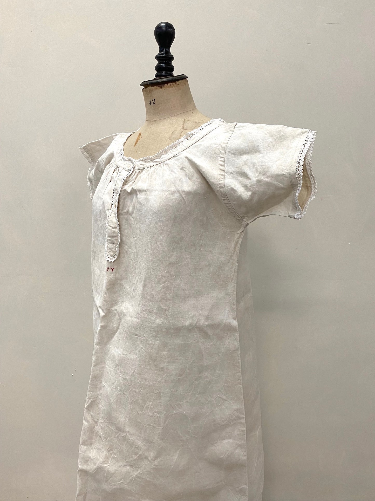 Antique French Linen Convent Nightie 'CT'