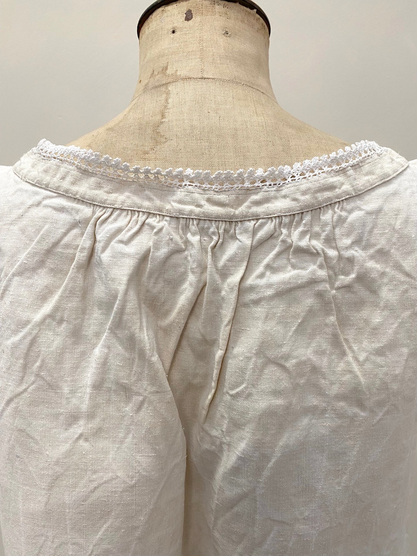 Antique French Linen Convent Nightie 'CT'