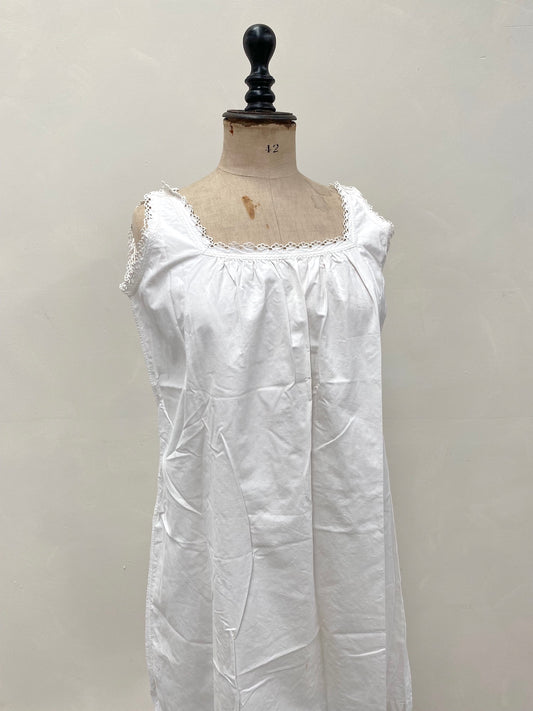 Antique French Sleeveless Cotton Nightie/Slip
