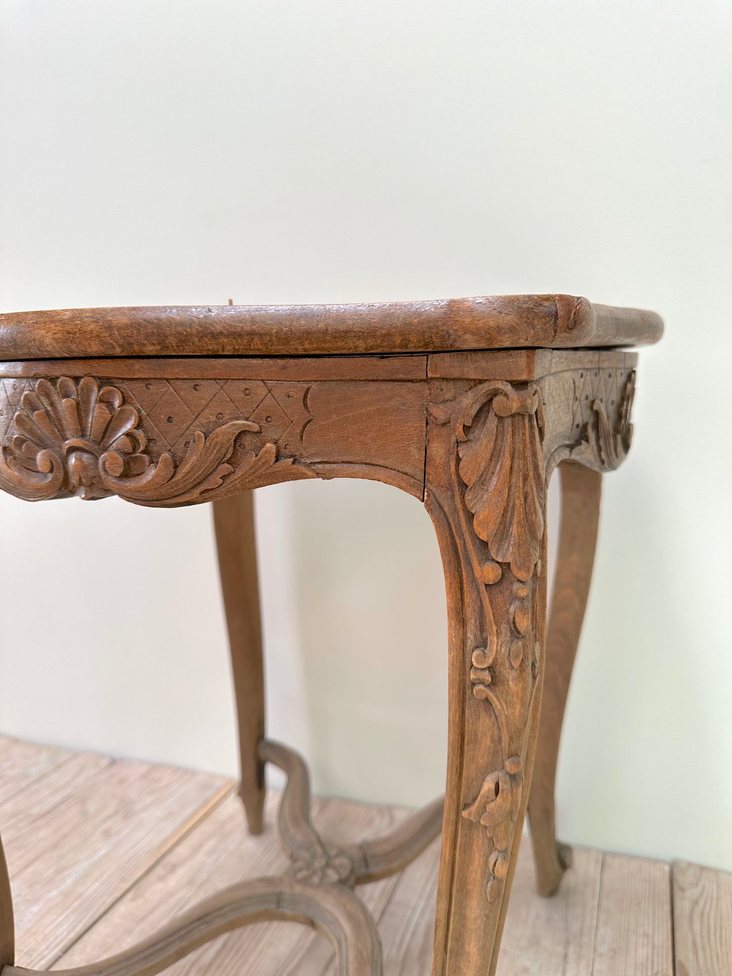 Antique French Louis XV Rattan Stool