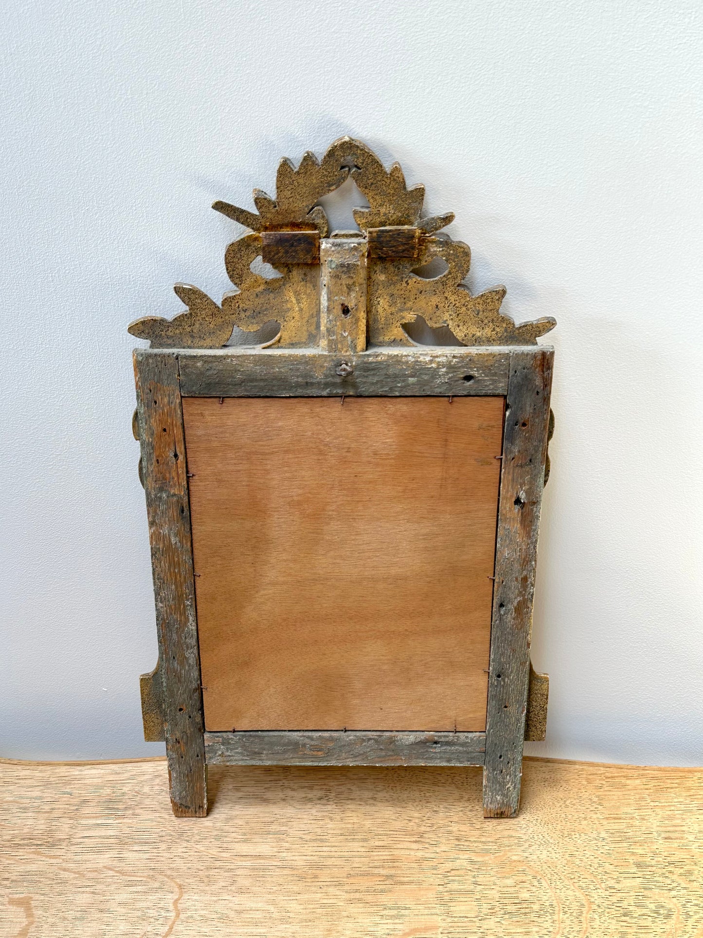 Antique French Music & Laurel Gold Gilt Petite Mirror