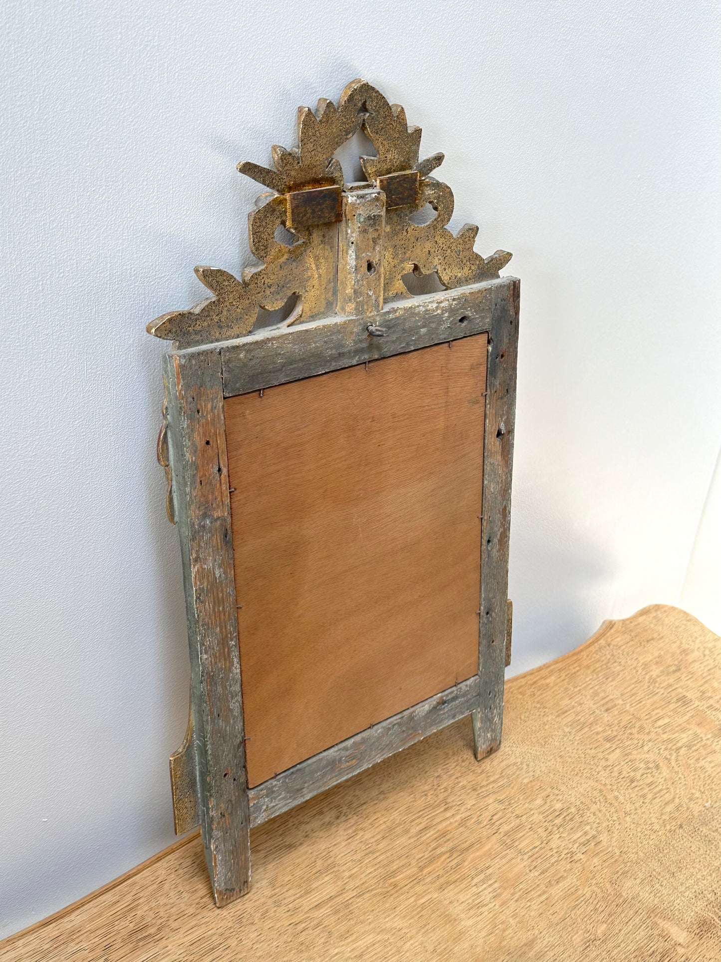 Antique French Music & Laurel Gold Gilt Petite Mirror