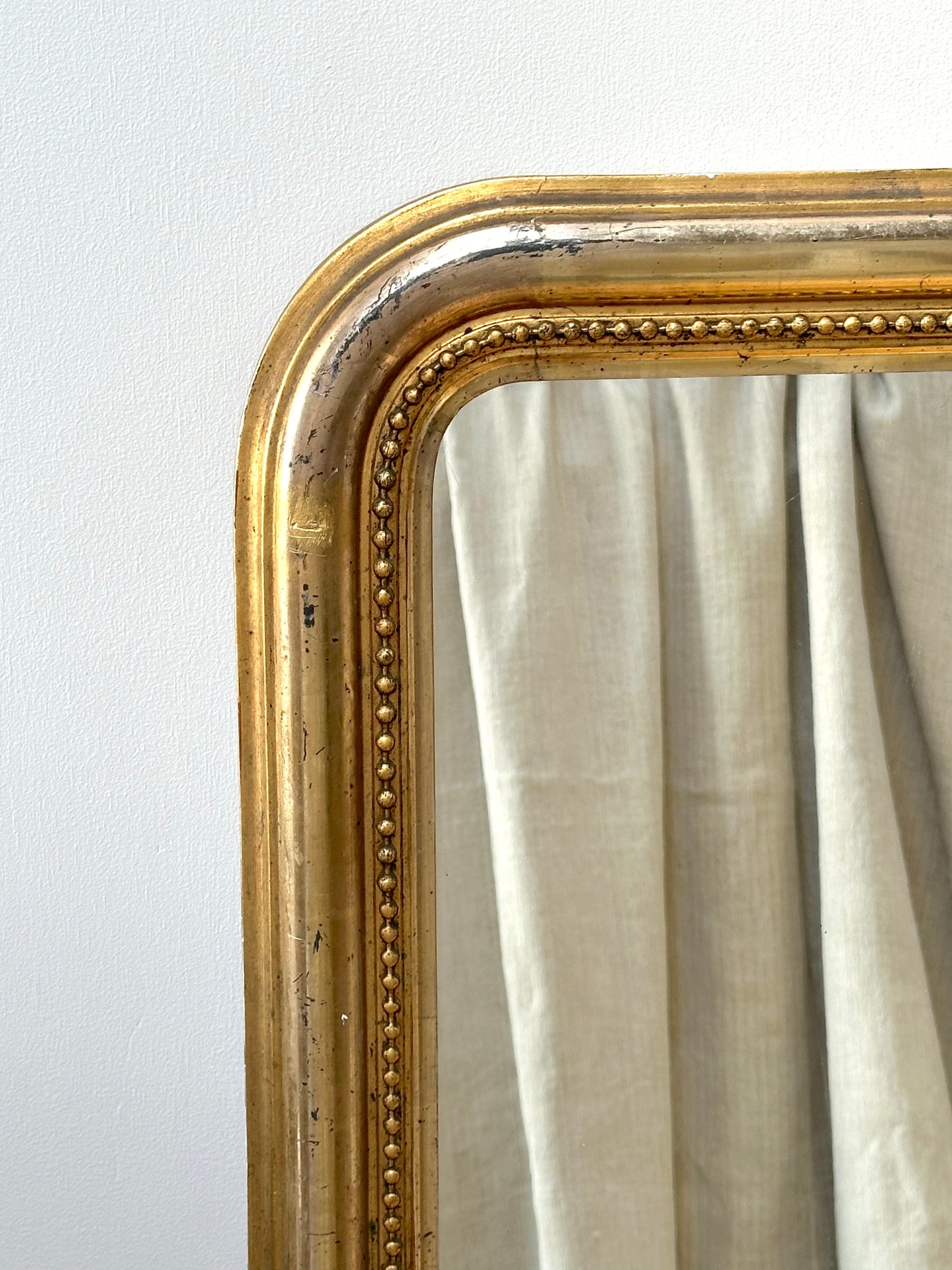 Antique French Petite Gold Gilt Over-Mantle Mirror