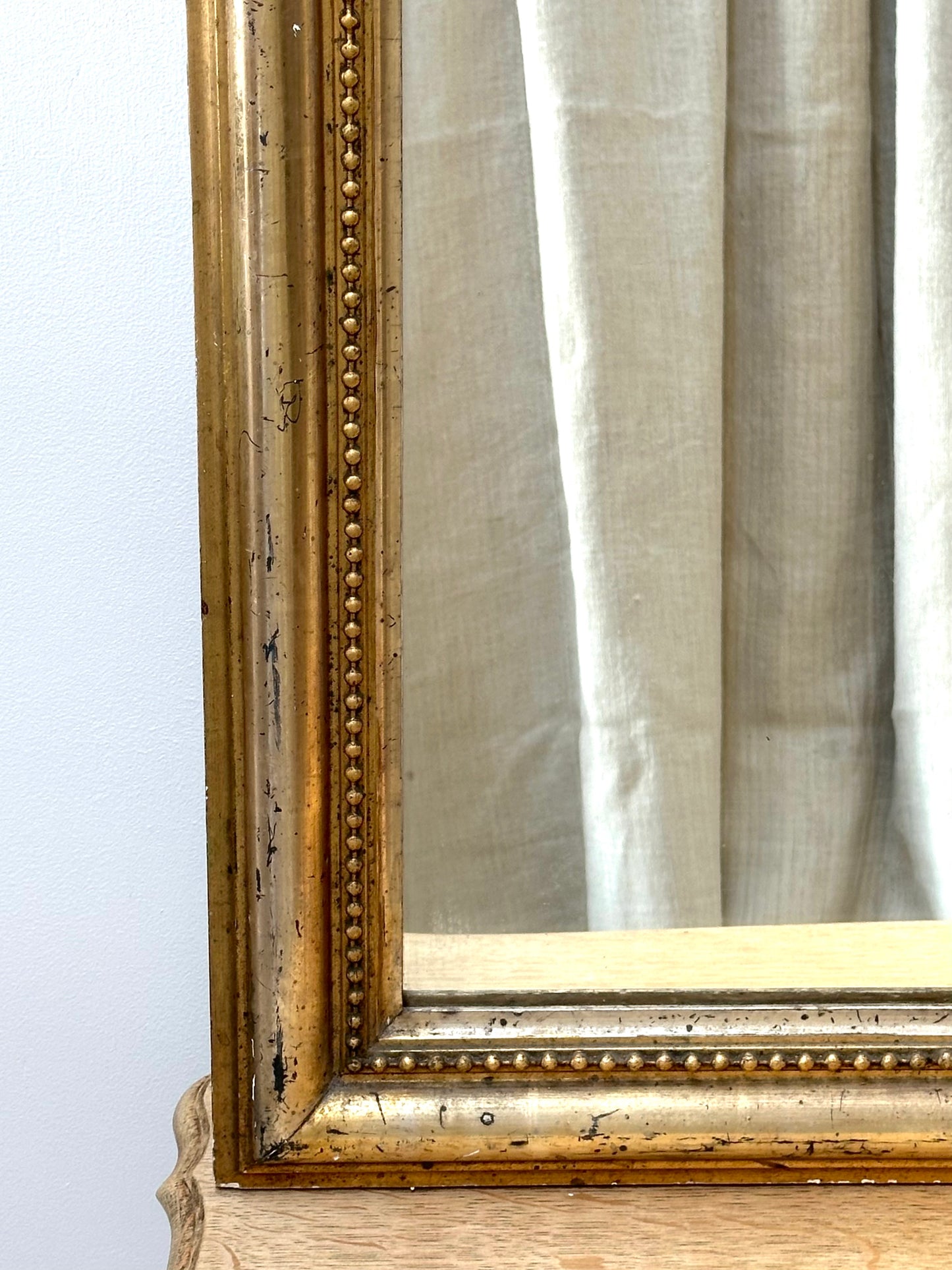 Antique French Petite Gold Gilt Over-Mantle Mirror