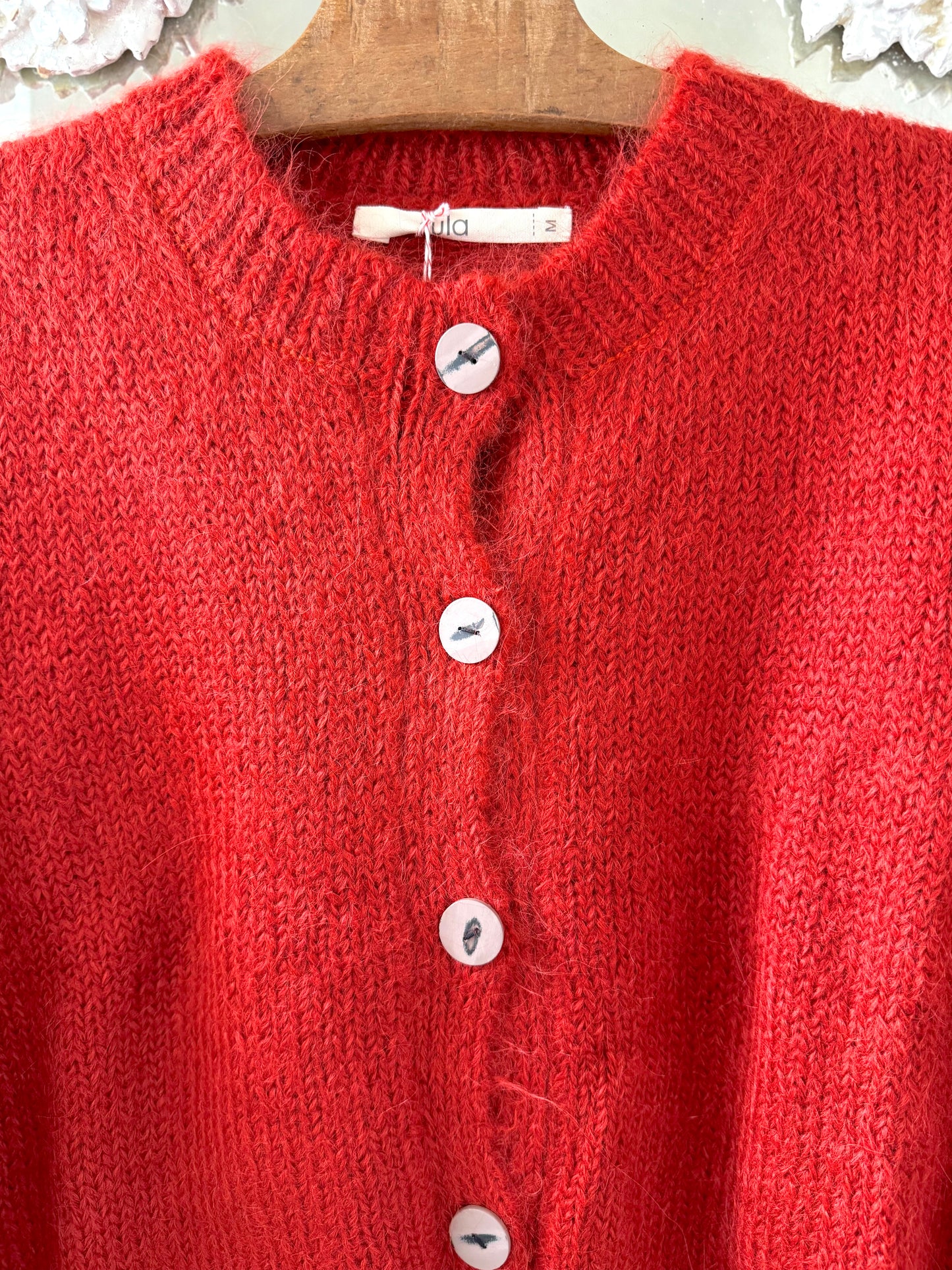 Sula Baby Alpaca Nickel Cardi - Red