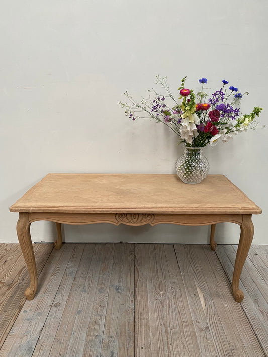 Antique French Louis XV Marquetry Top Coffee Table