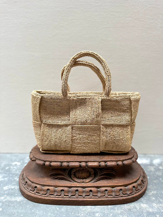 Sophie Digard Small Raffia Woven Handbag Natural