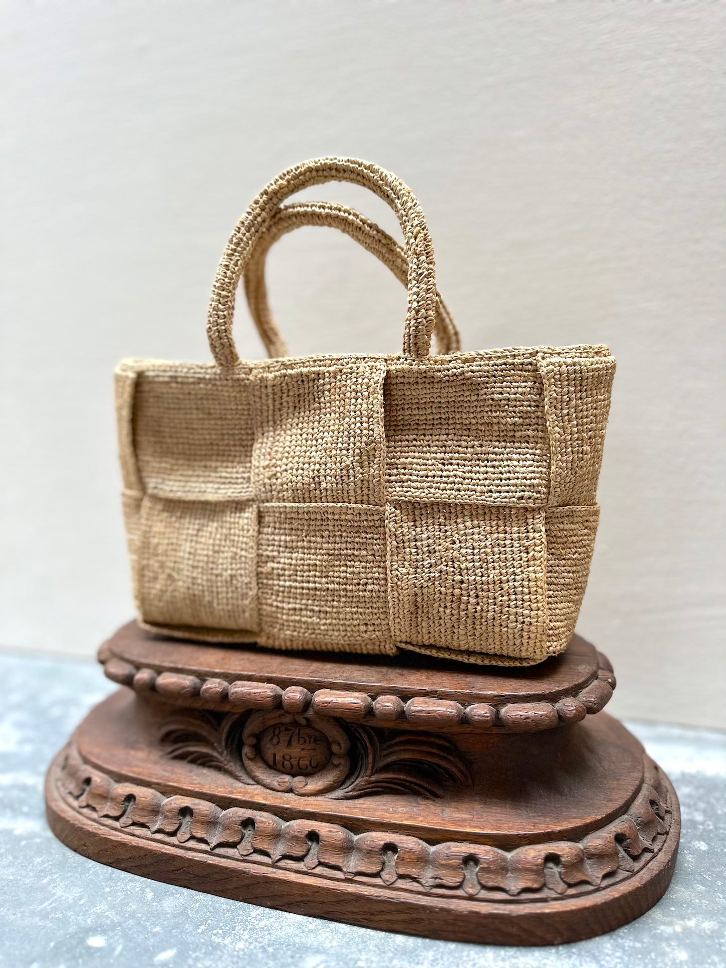 Sophie Digard Small Raffia Woven Handbag Natural