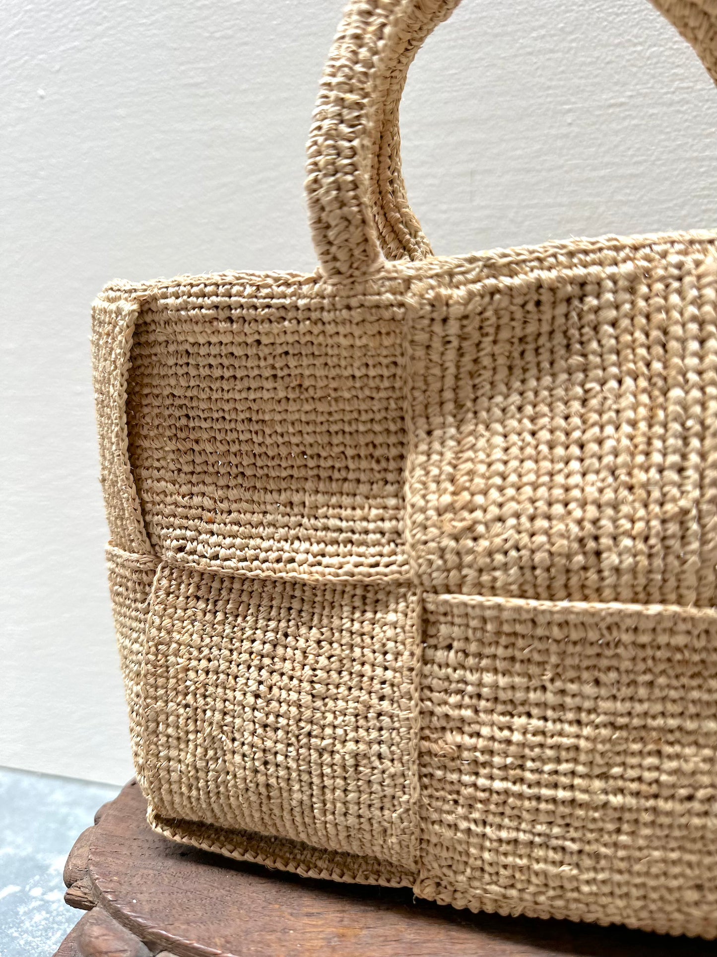 Sophie Digard Small Raffia Woven Handbag Natural