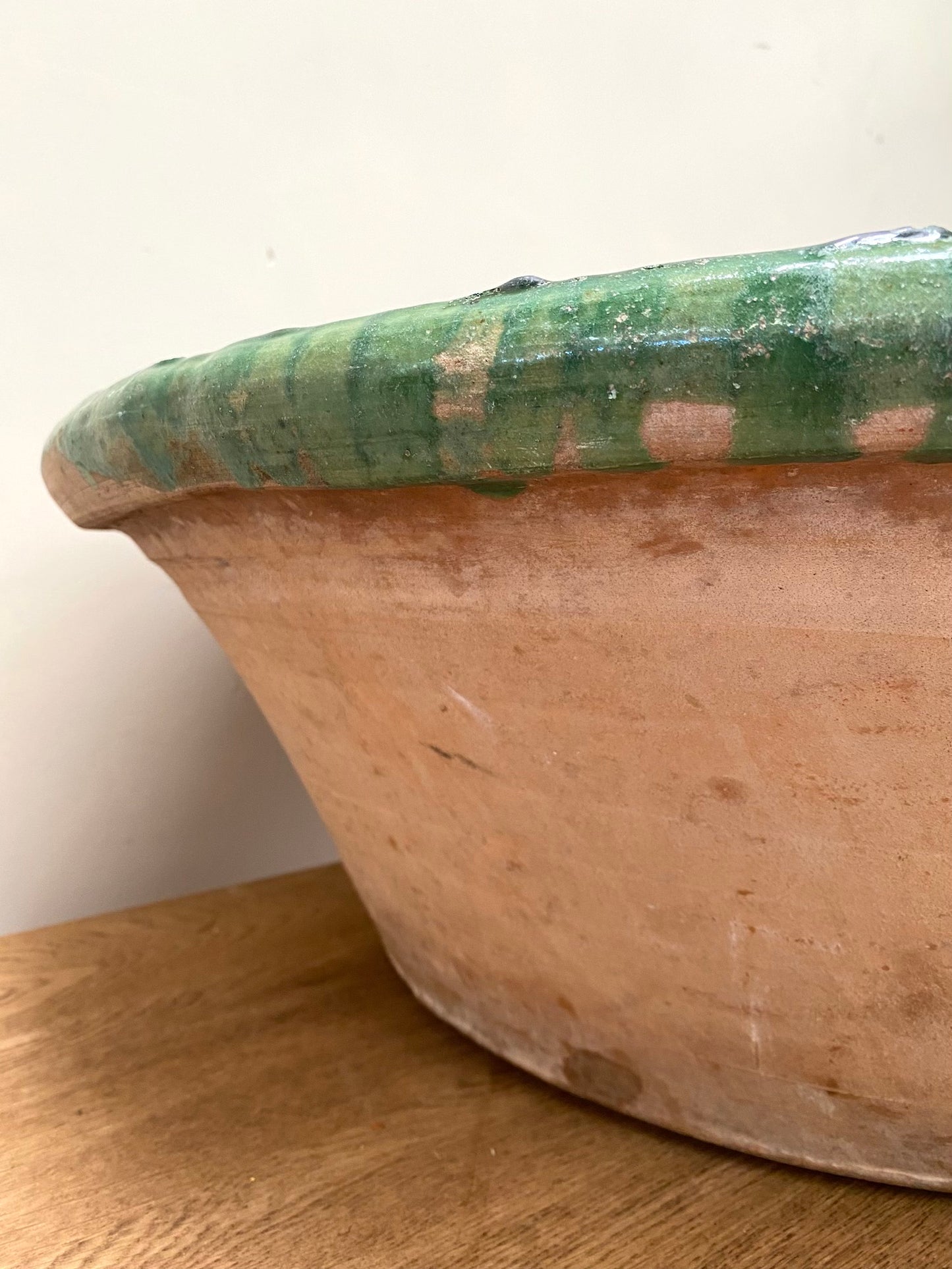 Vintage Spanish Glazed Bowl - Forest Green - Extra Large