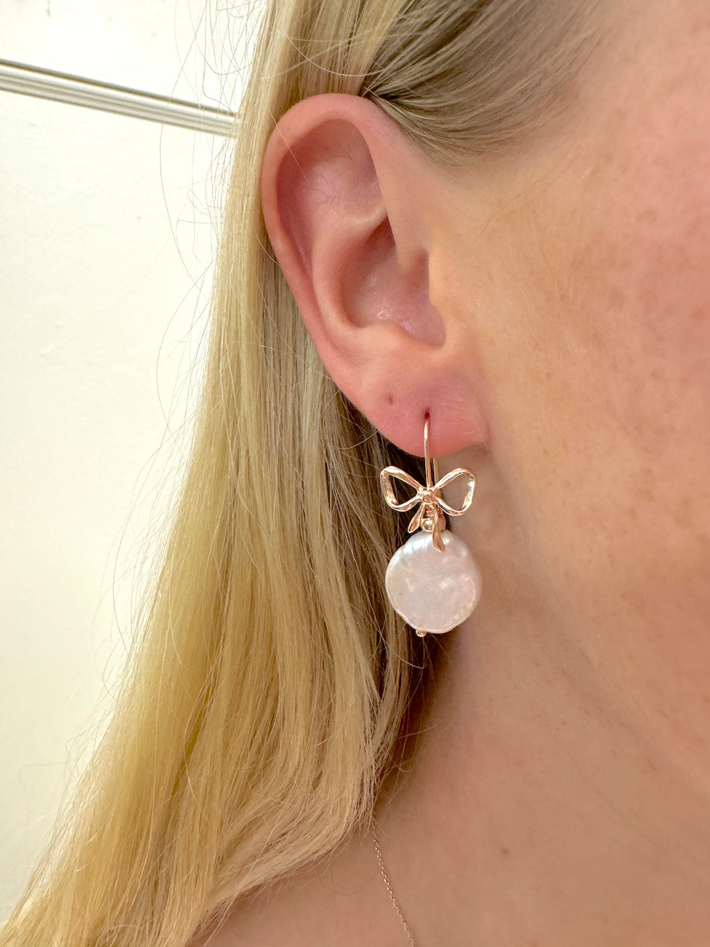 Italian Pearl & Bow Earrings