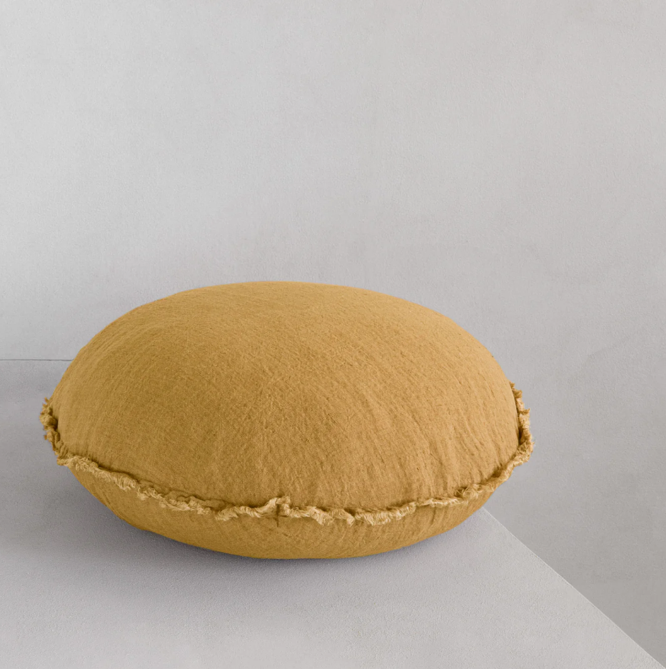 Hale Mercantile 'Flocca' Macaron Round Linen Cushion