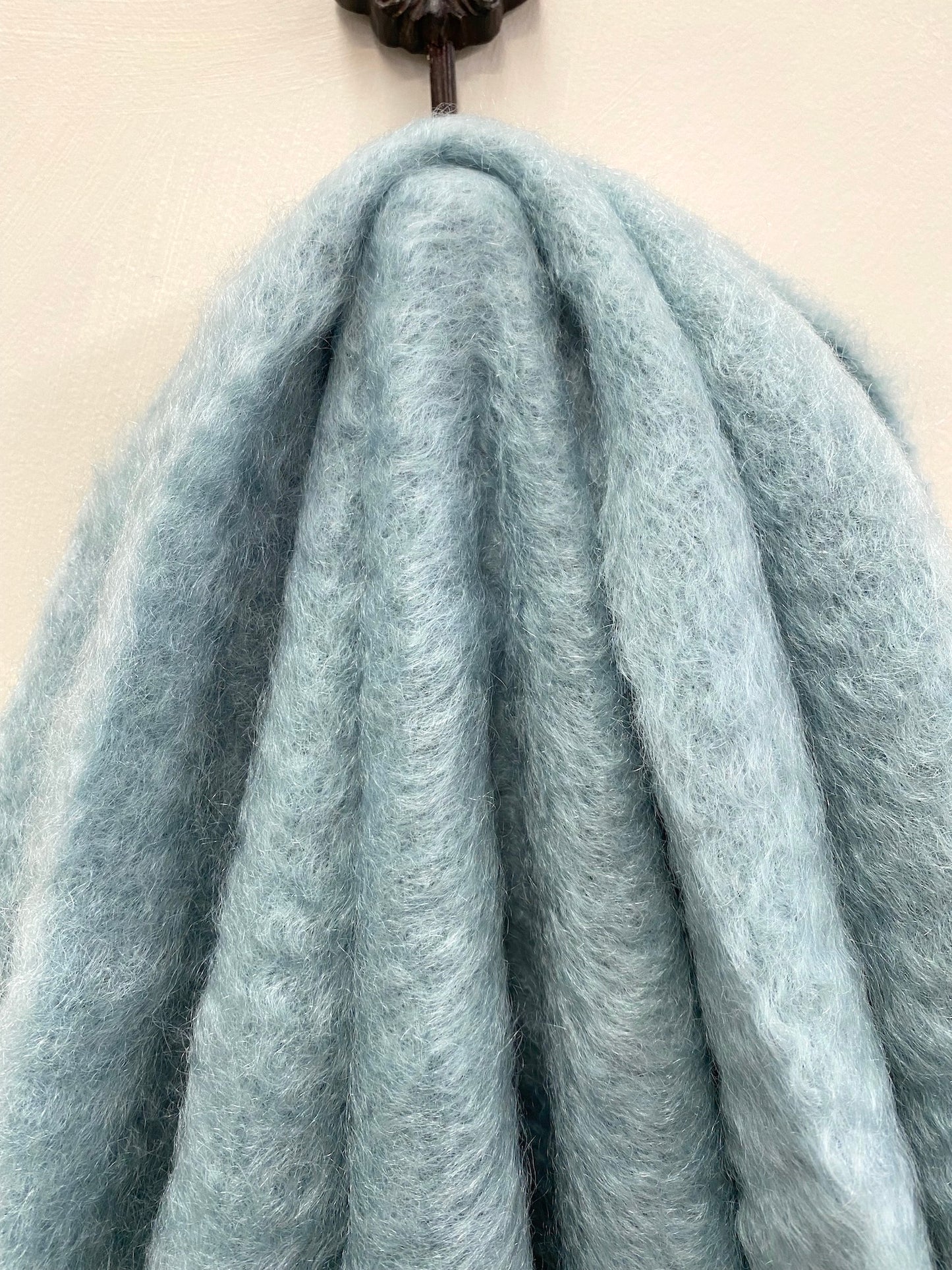 Mantas Ezcaray Aqua Soft Blue Mohair Blanket