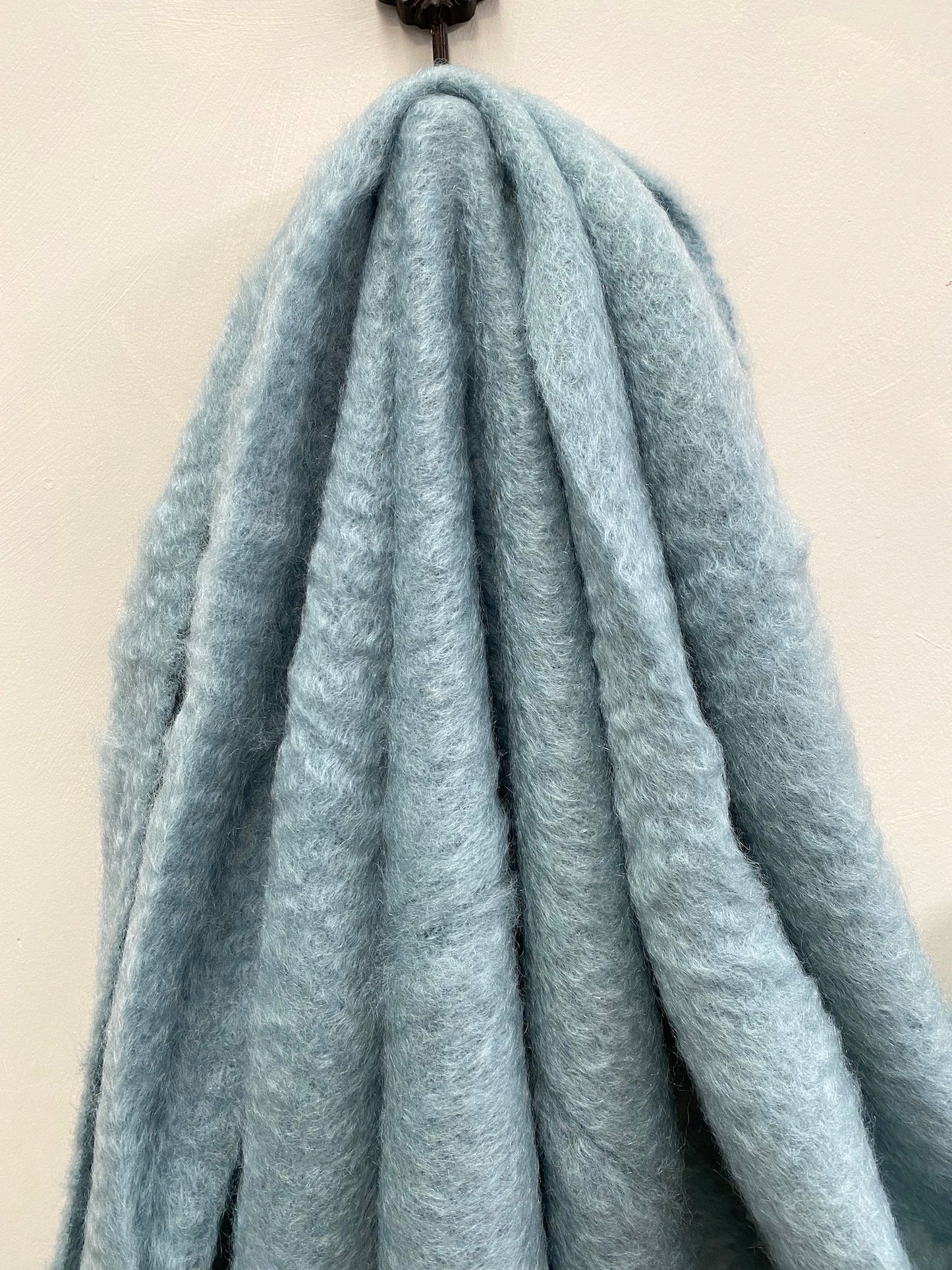 Mantas Ezcaray Aqua Soft Blue Mohair Blanket