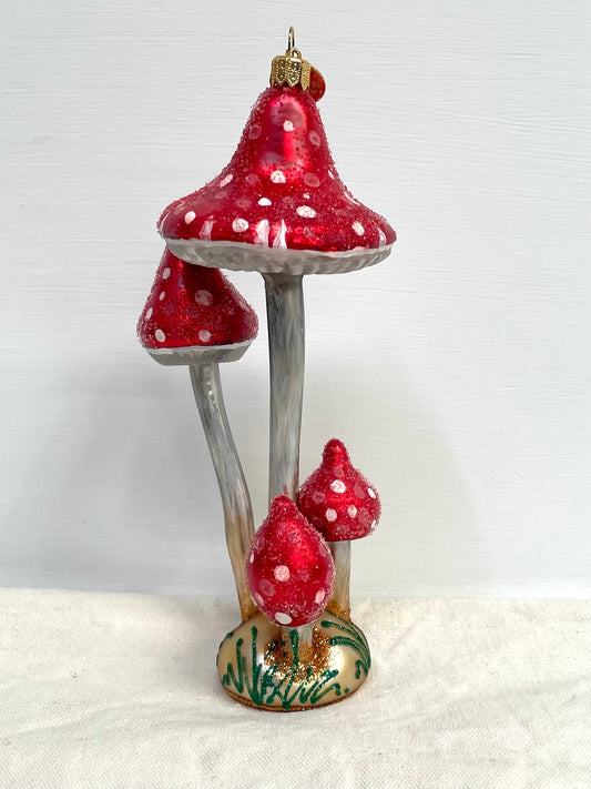 Polish Glass Christmas Ornament - Mushroom Cluster