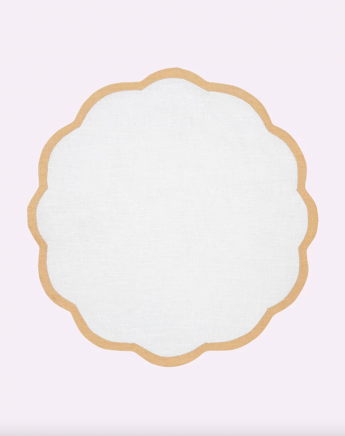 Set of 4 Natural Scalloped Edge Placemats