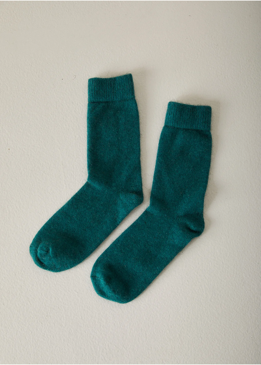 Francie Possum Merino Socks - Jade