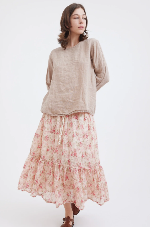 Metta Milly Tiered Skirt - Cotton Voile - La Petite Rose Size S/M LAST ONE