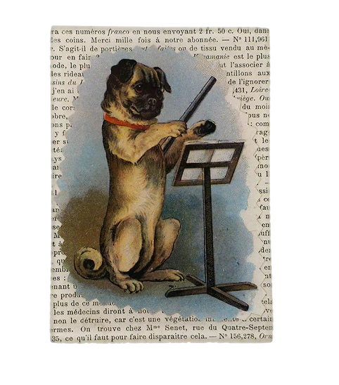 John Derian 'Pug Conductor’ 3.5 x 5" Tiny Rectangle Tray