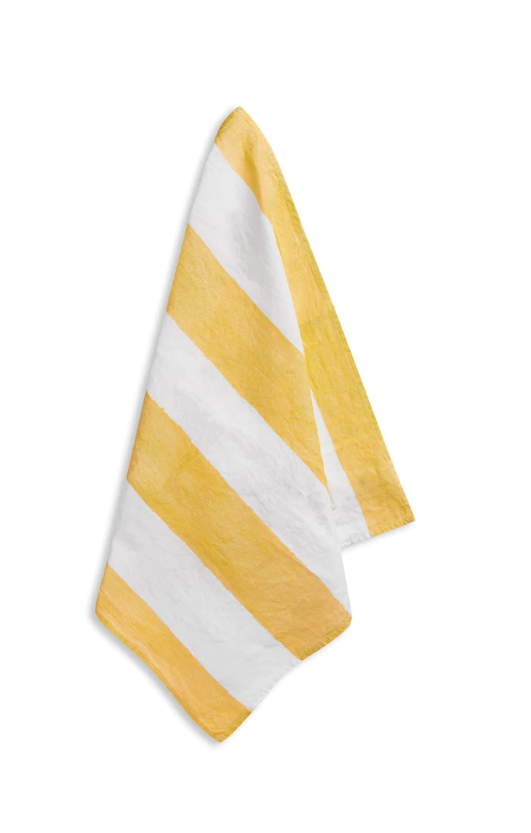 Summerill & Bishop 'Lemon & White Stripe' Linen Napkin