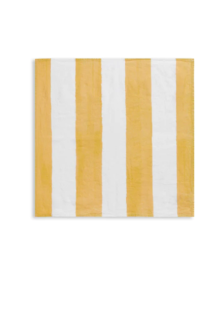 Summerill & Bishop 'Lemon & White Stripe' Linen Napkin