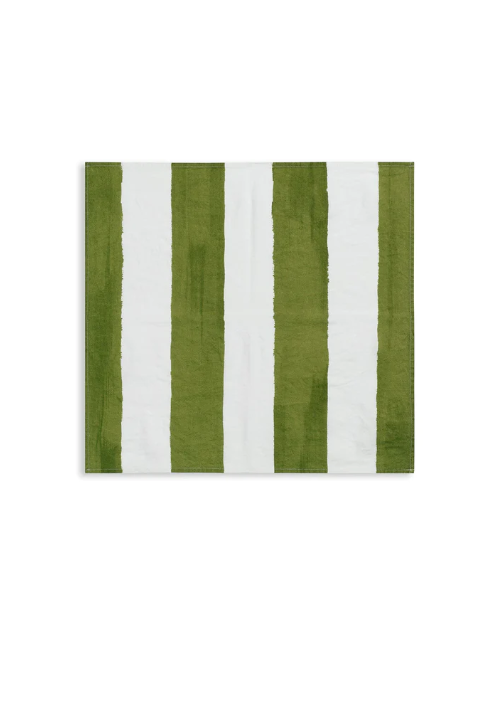 Summerill & Bishop 'Avocado & White Stripe' Linen Napkin